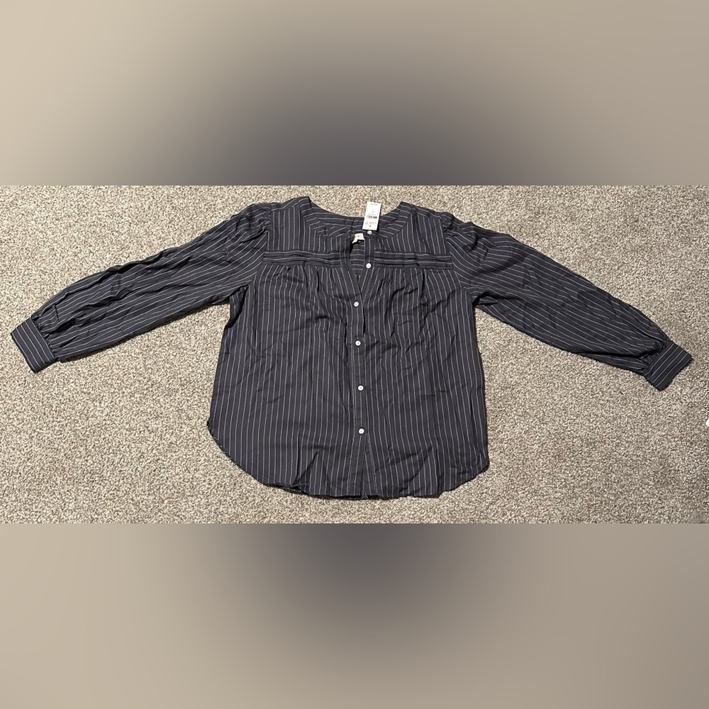 Loft Women’s Grey Striped Shirt
